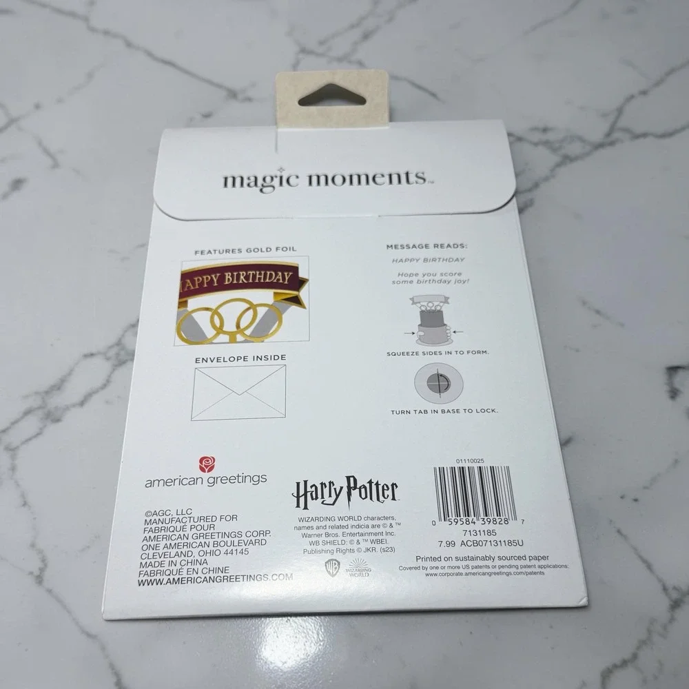 Harry Potter Pop-Up Birthday Card & 128 Stickers New Bundle